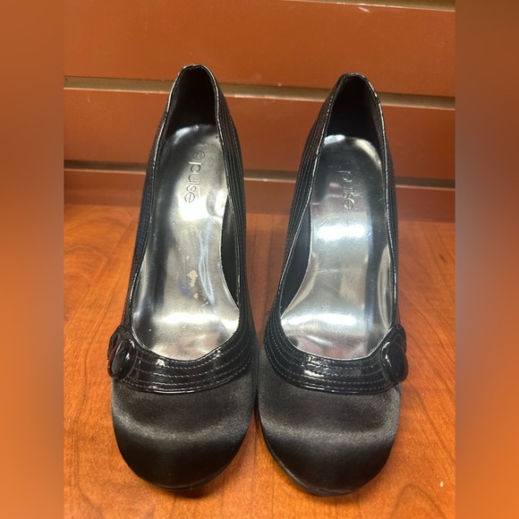 Pulse Black Satin Heels - Picture 4 of 5